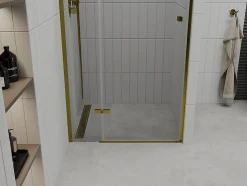 Mexen Roma porte de douche battante 90 cm, transparent, doré - 854-090-000-50-00