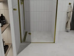 Mexen Roma porte de douche pivotante 120 cm, transparentes, dorées - 854-120-000-50-00