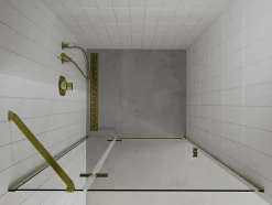 Mexen Roma porte de douche pivotante 120 cm, transparentes, dorées - 854-120-000-50-00