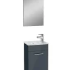 Mia ensemble meuble 39x61x28 cm avec miroir, lavabo et éclairage LED, Anthracite brillant (MIASET40A)
