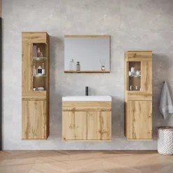 MINIO go for it, ensemble de meubles de salle de bain NIKITA chêne wotan, 4 pièces