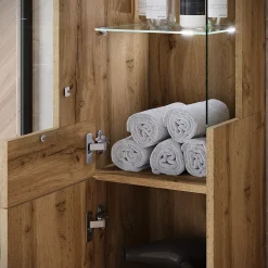 MINIO go for it, ensemble de meubles de salle de bain NIKITA chêne wotan, 4 pièces