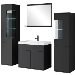 MINIO go for it, ensemble de meubles de salle de bain NIKITA noir, 4 pièces