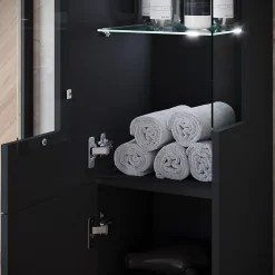 MINIO go for it, ensemble de meubles de salle de bain NIKITA noir, 4 pièces