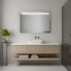 Miroir à bord poli 120x70H cm avec sablage frontal rétroéclairé led