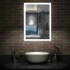 Miroir de salle de bain 50x70cm LED tricolore anti-buée + mémoire + dimmable, AICA SANITAIRE
