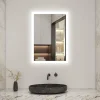 Miroir de salle de bain 50x70cm LED tricolore anti-buée + mémoire + dimmable, AICA SANITAIRE