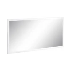 Miroir Adelchi, Miroir de salle de bain, 100% Made in Italy, 120x2h60 cm, Blanc brillant