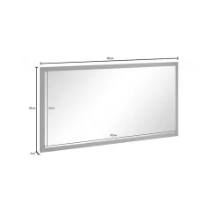 Miroir Adelchi, Miroir de salle de bain, 100% Made in Italy, 120x2h60 cm, Anthracite Brillant