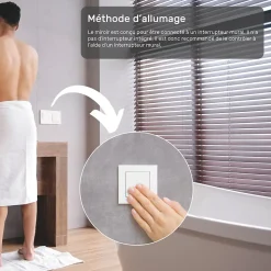 Miroir avec LED Illumination Salle de Bain (120x70cm) LED Lumineux Miroir avec Éclairage (LED058) Blanc Neutre 4500K