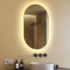 Miroir avec LED Illumination Salle de Bain (50x80cm) LED Lumineux Miroir avec Éclairage (TST106) Blanc Chaud 3000K
