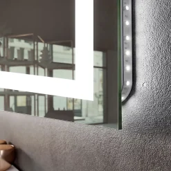 Miroir avec LED Illumination Salle de Bain - Bella, 70x70 cm, Miroir Mural Avec Éclairage, Blanc Froid 7000K
