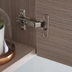 Miroir Avec Rangement Latéral Droit En Chêne Fumé Effet Bois