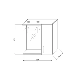 Miroir Avec Rangement Latéral Droit En Chêne Fumé Effet Bois