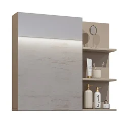 Miroir avec rangements de salle de bain GOBI coloris marron