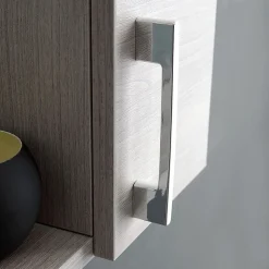 Miroir Avec Unité Murale Droite En Chêne Gris Effet Bois Et Spot Led 58Cm