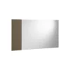 Miroir Coriando, Miroir d'entrée décoratif, Article d'ameublement mural avec profil latéral, 110x3h60 cm, Blanc et Marron