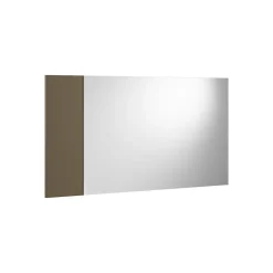 Miroir Coriando, Miroir d'entrée décoratif, Article d'ameublement mural avec profil latéral, 110x3h60 cm, Blanc et Marron