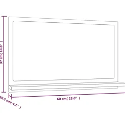 Miroir de bain 60 x 10,5 bois gris Helloshop26