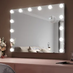 Miroir de Maquillage Éclairage LED Sirhona 80x60x10 cm + Bluetooth + Loupe 10X + Port USB + Température à Tricolore