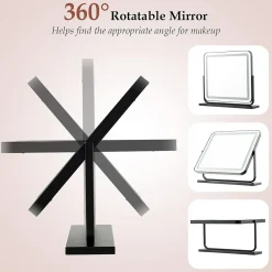 Miroir de Maquillage LED avec Couleur et Luminosité Réglables Miroir de Détail 5X écran Tactile Inclus