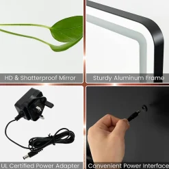 Miroir de Maquillage LED avec Couleur et Luminosité Réglables Miroir de Détail 5X écran Tactile Inclus