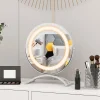 Miroir de Maquillage Pivotant 3 Couleurs et Luminosité Réglables Contrôle Tactile