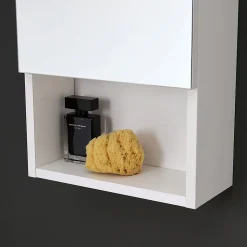 Miroir De Rangement À Une Porte Avec Lampe Led Et Compartiment Ouvert