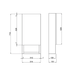 Miroir De Rangement À Une Porte Avec Lampe Led Et Compartiment Ouvert