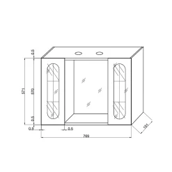 Miroir De Rangement Inglesina Avec Étagère De Rangement Et Armoires Latérales