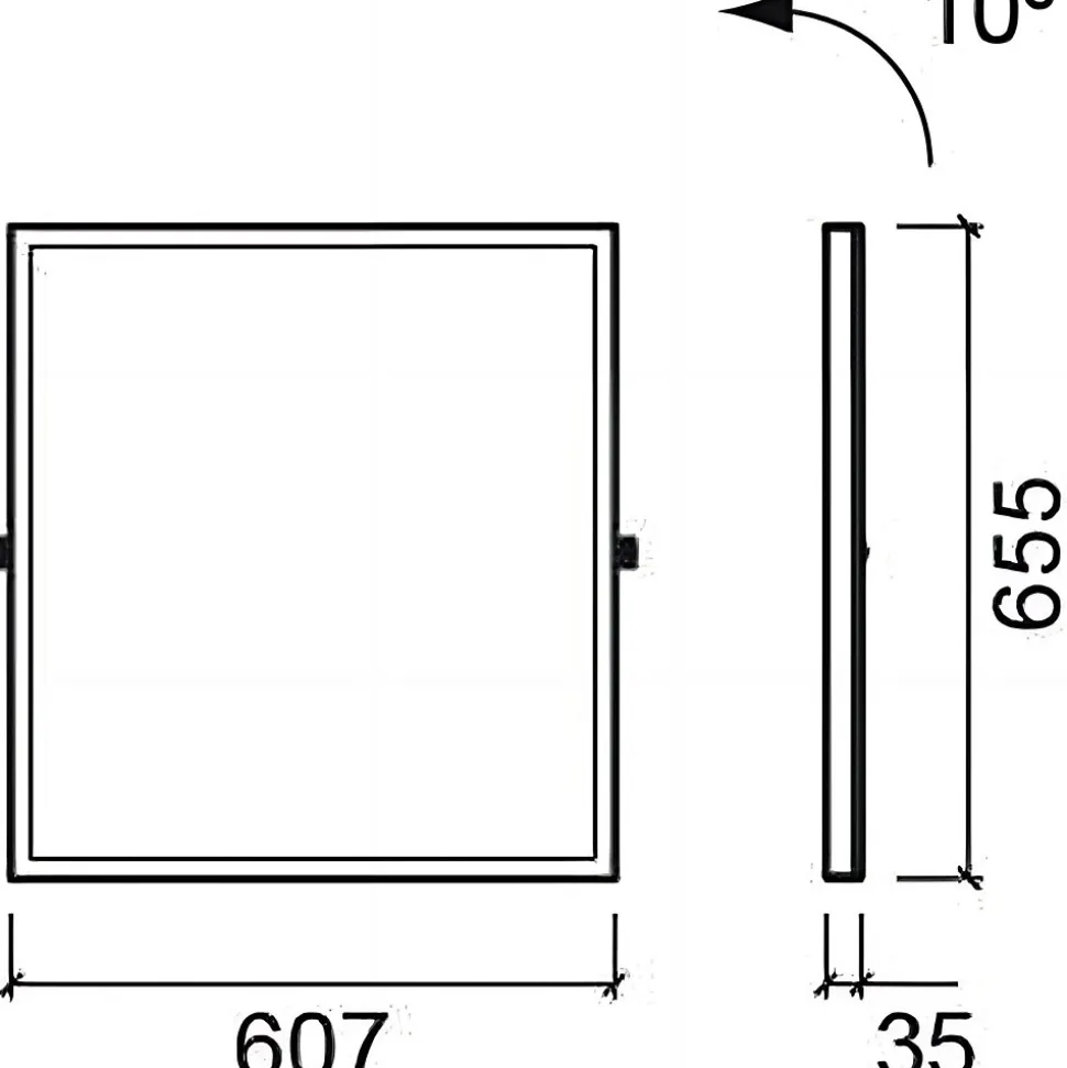 Miroir de salle de bain basculant PMR normes handicapé SANINDUSA 60x65 blanc