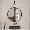 Miroir de salle de bain ceinture noire 60 cm, AICA SANITAIRE