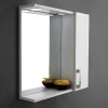 Miroir De Salle De Bain En Chêne Blanc Avec Lumière Led