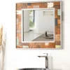 Miroir de salle de bain Factory teck métal 70x70