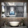 Miroir de salle de bain LED, 120x70cm, mémoire + dimmable + anti-buée, IP44, 6000K blanc, AICA SANITAIRE