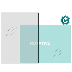 Miroir de salle de bain LED 120x70 cm rétro-éclairé sans cadre avec anti-buée + mémoire + dimmable, AICA SANITAIRE