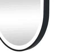 Miroir de salle de bain lumineux ovale anti buée avec contour noir - 60 x 90 cm - ALARICO