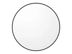 Miroir de salle de bain lumineux rond anti buée avec contour noir - D60 cm - PEONIA