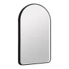 Miroir de salle de bain lumineux en arche anti-buée avec bouton tactile - Contour noir mat - 50 x 90 cm - VIANORIA
