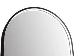 Miroir de salle de bain lumineux en arche anti-buée avec bouton tactile - Contour noir mat - 50 x 90 cm - VIANORIA