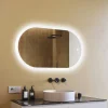 Miroir de salle de bain lumineux - ARTFORMA - Ovale - 120x70cm - LED Dual + interrupteur tactile + anti-buée