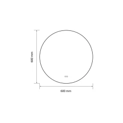 Miroir de salle de bain LED 60cm rond anti buée avec cadre en aluminium doré, or LuxuryBain