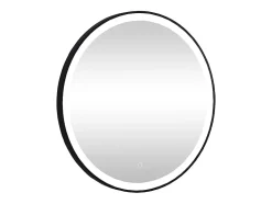 Miroir de salle de bain lumineux rond noir avec Leds - D. 80 cm - NUMEA
