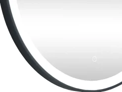 Miroir de salle de bain lumineux rond noir avec Leds - D. 80 cm - NUMEA