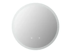 Miroir de salle de bain lumineux soleil avec anti buée et bouton tactile - D60 cm - VERECIO