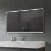 Miroir de salle de bain LED 110x60cm anti buée, luminosité variable avec cadre en aluminium noir LuxuryBain