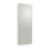 Miroir de salle de bain lumineux rectangulaire anti-buée avec bouton tactile - Contour doré - 50 x 150 cm - ORINELIA