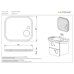 Miroir de salle de bain mural pour enfant SANINDUSA WCkids 43x38 sanitaires pour enfant couleur jaune livré avec kit de fixation