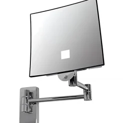 Miroir de salle de bain mural grossissant articulé SANINDUSA Luxe lumineux chrome