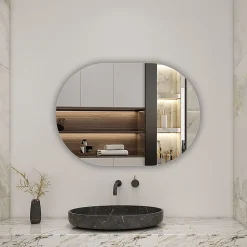 Miroir de salle de bain ovale sans cadre 45x80 cm, AICA SANITAIRE